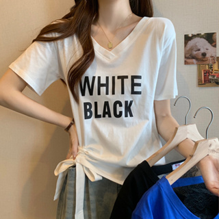 胖胖美依 短袖上衣 T恤 上衣S-4XL韓版短袖夏季白色寬鬆時尚個性百搭上衣1F118-8922.