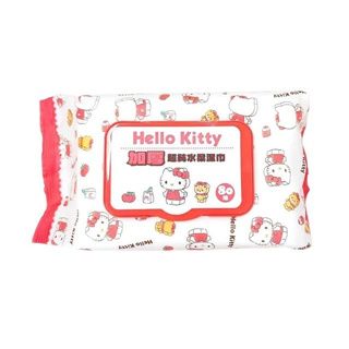 Hello Kitty 80抽附蓋加厚濕紙巾 白紅滿版款 純水濕紙巾