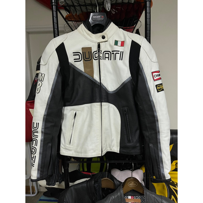 Ducati Dainese 復古騎士服半身皮衣44號
