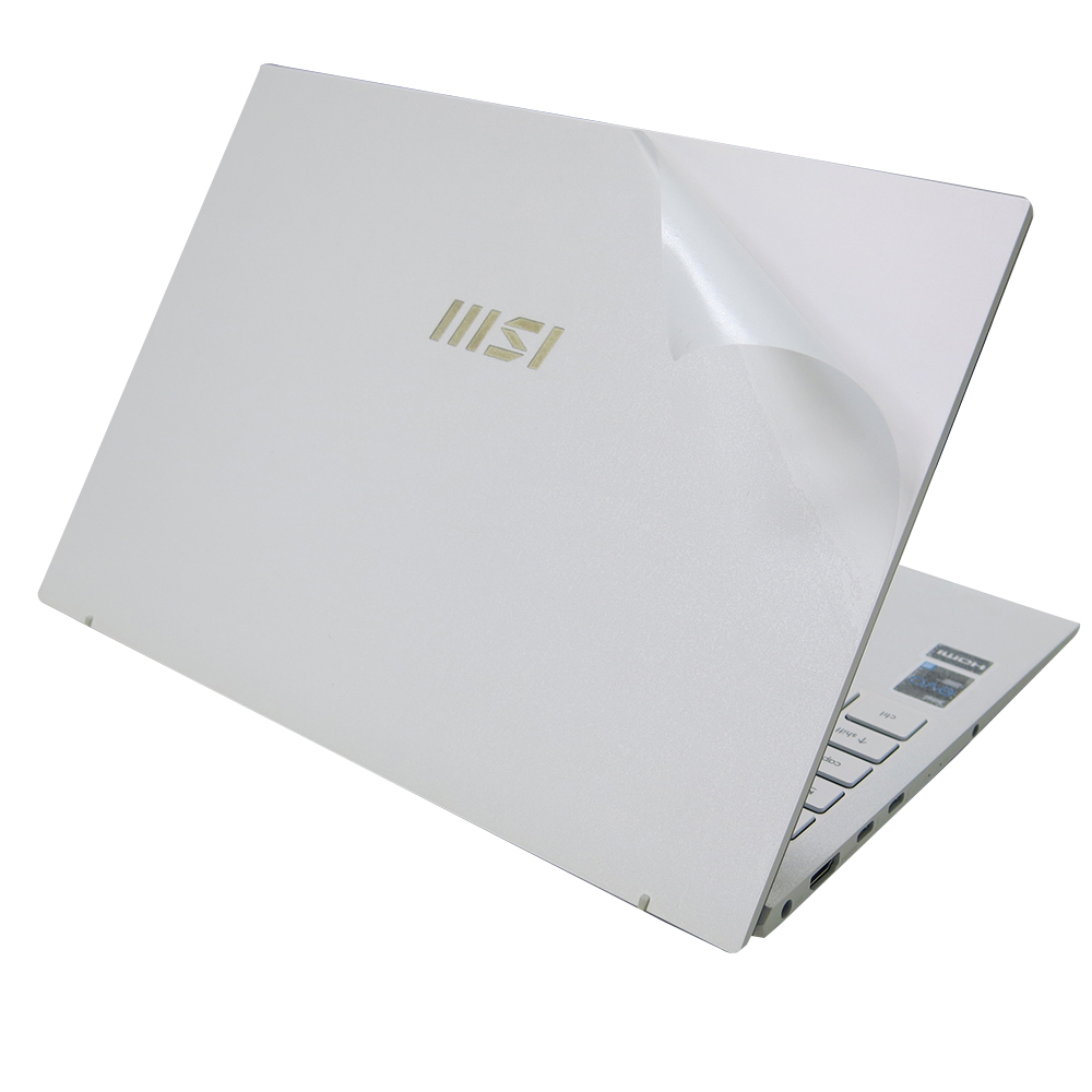 【Ezstick】MSI Prestige 13Evo A13M A12M 白色機霧面機身貼(含上蓋、鍵盤週圍、底部貼)