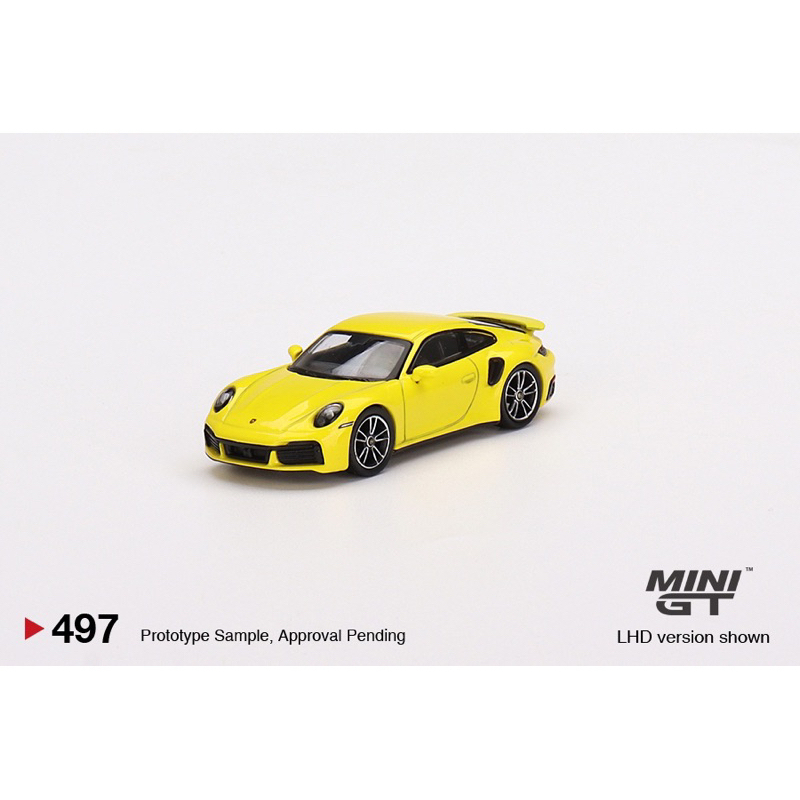 1/64 MINI GT 497 保時捷 Porsche 911 Turbo S Racing Yellow 黃