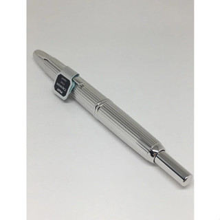 日本 Pilot 百樂 Capless STRIPE 18K金尖鋼筆-鍍銠條紋筆桿