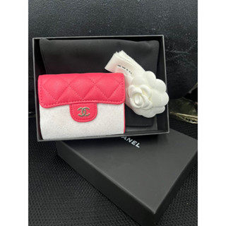 全新chanel AP0220 桃粉金釦荔枝皮 香奈兒零錢包雙層卡包 聖誕節禮物 情人節禮物 生日禮物 香奈兒零錢包