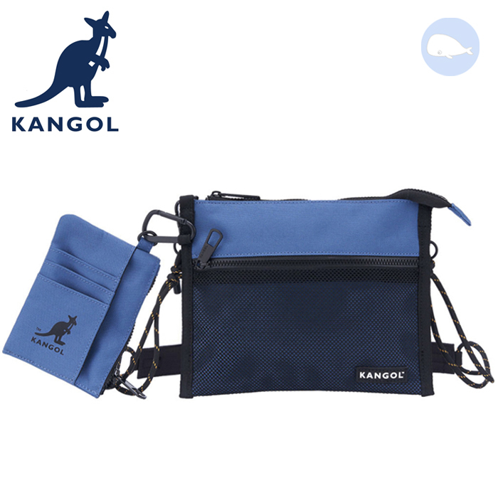【小鯨魚包包館】KANGOL 英國袋鼠 側背包 斜背包 63251708 中藍 黑色 淺卡其