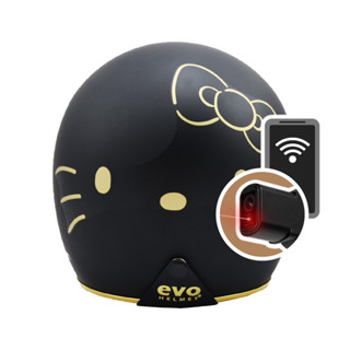 IminiDV X4 EVO 內建式 安全帽 行車記錄器 復古 騎士帽 黑金 Kitty 記錄器 三麗鷗 3/4罩安全帽