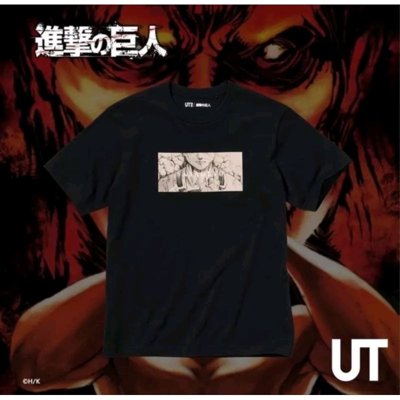現貨 進擊的巨人 Uniqlo UQ 聯名 T Shirt T恤 短T 黑色 兵長款 M號