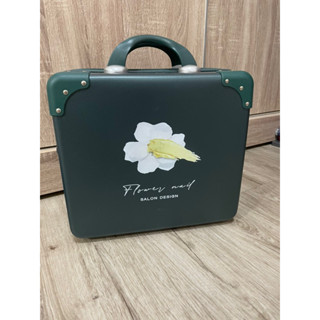 敏花 美甲 Flower nail 手提行李箱 硬殼行李箱 外出箱子 綠色 9成新