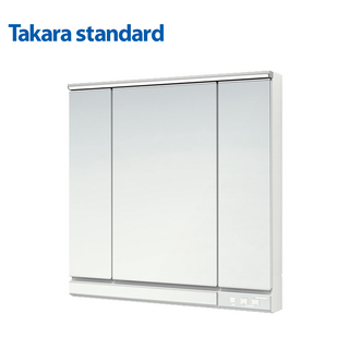 【CERAX洗樂適衛浴】TAKARA日本全面式三面收納鏡櫃75CM、照明、化妝鏡鏡櫃(SCM-075M3AHYEA-2)