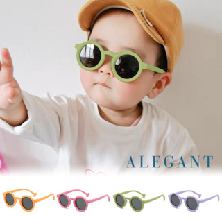 ALEGANT丹麥時尚小手設計兒童專用輕量矽膠彈性太陽眼鏡│UV400圓框偏光墨鏡