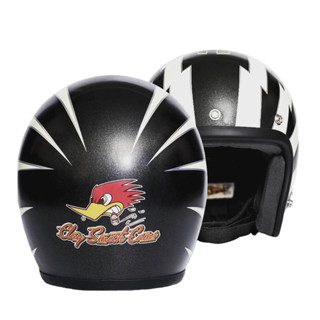 3JFT Helmets 閃電叼菸鷹 槍黑色銀箔邊框 送防水長鏡片 3/4罩 半罩 安全帽 復古帽 附發票