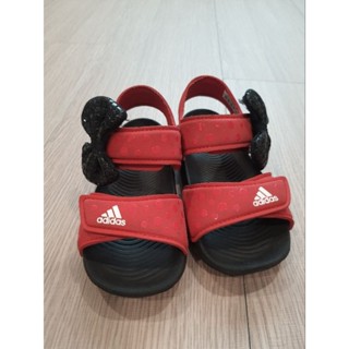 二手 穿兩次 ADIDAS 愛迪達聯名迪士尼 米妮 童涼鞋 CQ0108 蝴蝶結 魔鬼氈 涼鞋 童鞋