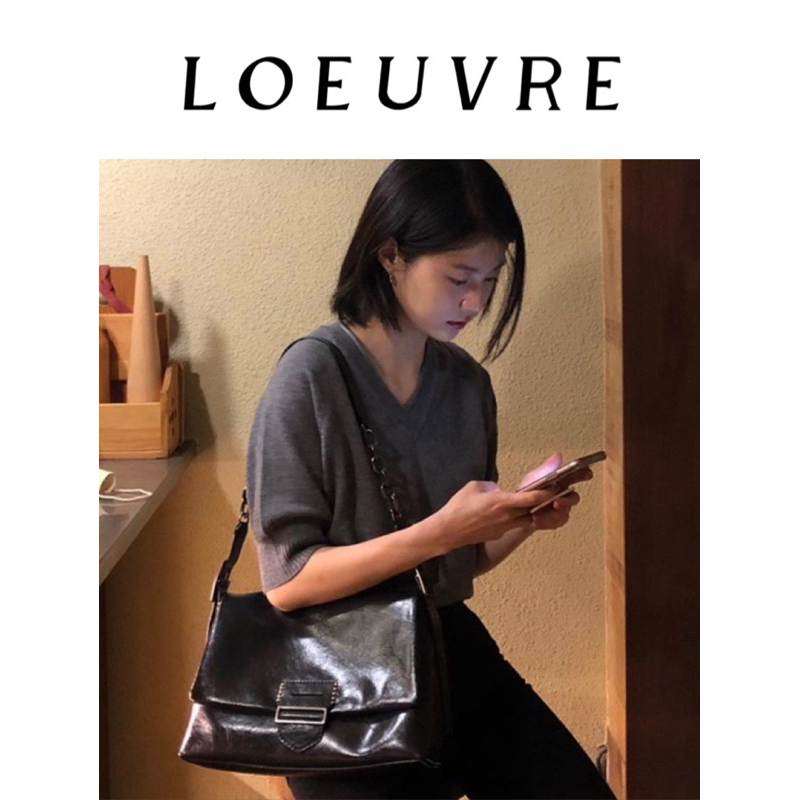 🇰🇷韓國品牌 Loeuvre Sac de Eleve鏈條牛皮肩背斜背包