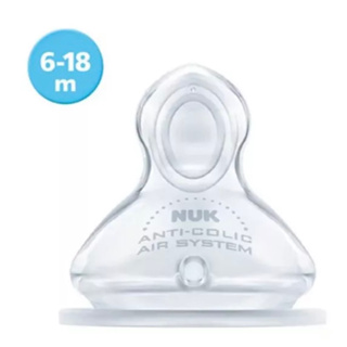 全新 NUK 寬口徑矽膠奶瓶奶嘴 (6-18m) 1入 無盒