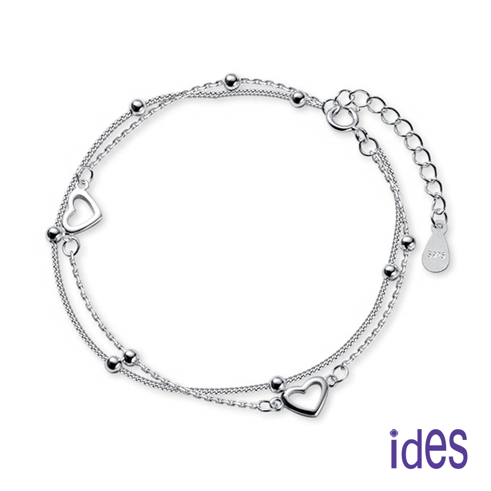 ides愛蒂思鑽石 輕珠寶時尚設計手環手鍊/雙層甜美愛心