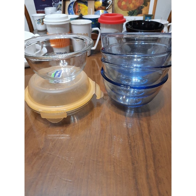 強化玻璃調理缽保鮮碗×6 glasslock 附蓋×1+locklock×1+康寧pyrex×4