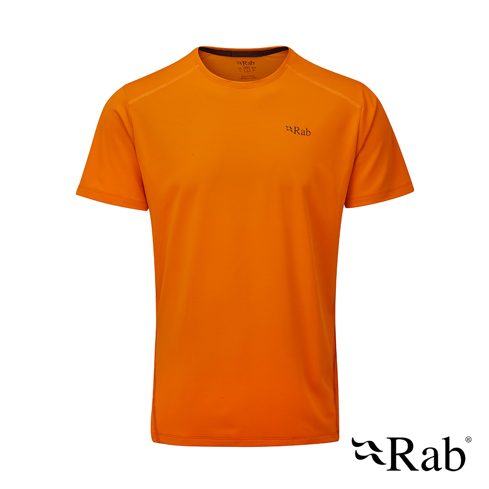 伊凱文戶外 Rab Force Tee 圓領短袖透氣排汗衣 男款 橙橘 #QBL05