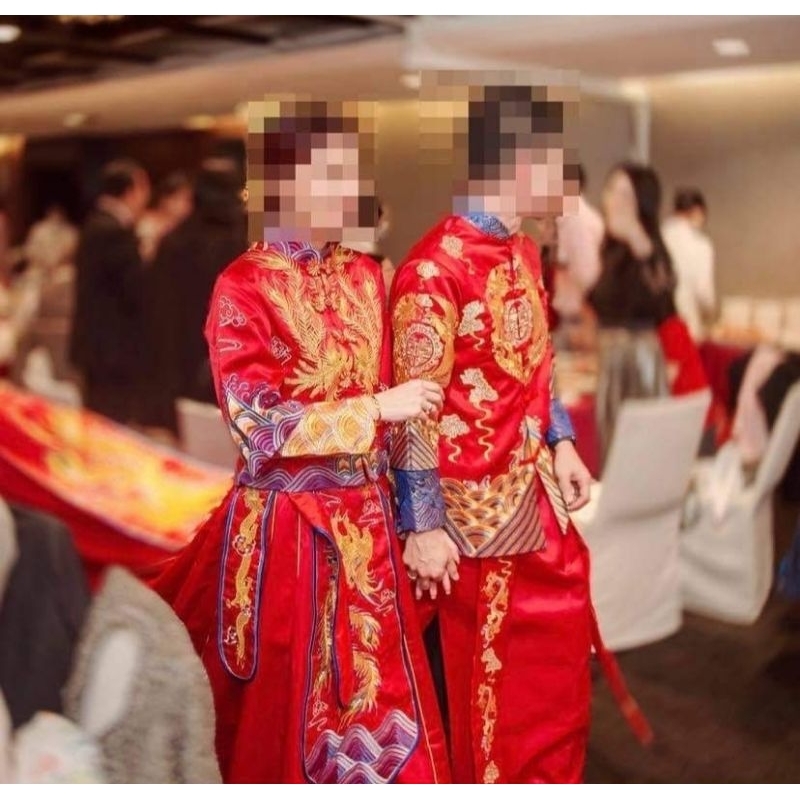 龍鳳掛（男+女+贈頭飾&amp;手飾）  結婚禮服 傳統禮服 中式禮服 外拍棚拍 秀禾服