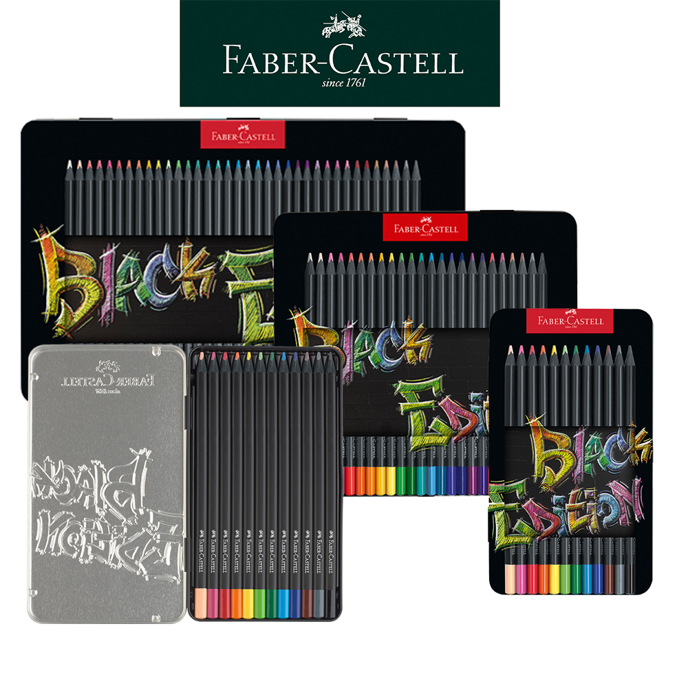 【Faber-Castell】黑旋風極軟油性色鉛筆12/24/36色 鐵盒裝 黑紙上創作顯色極佳 台灣輝柏