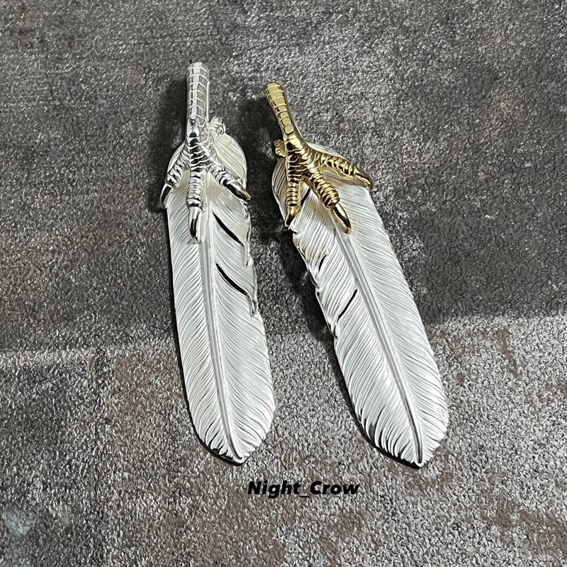 夜鴉 §Silver Feather with eagle claw (XL)§ 銀爪素大羽毛⊕銀飾吊墜