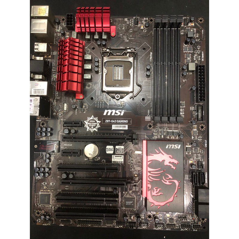 二手良品，msi  Z87-G43 GAMING大板主機板，附擋板，本商品都經過上機測試一天