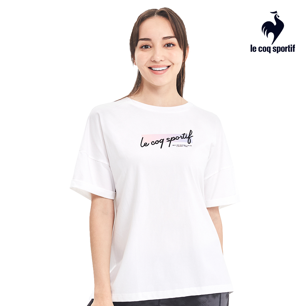 【LE COQ SPORTIF 法國公雞】短袖長版T恤-女款-白色-LWR22201