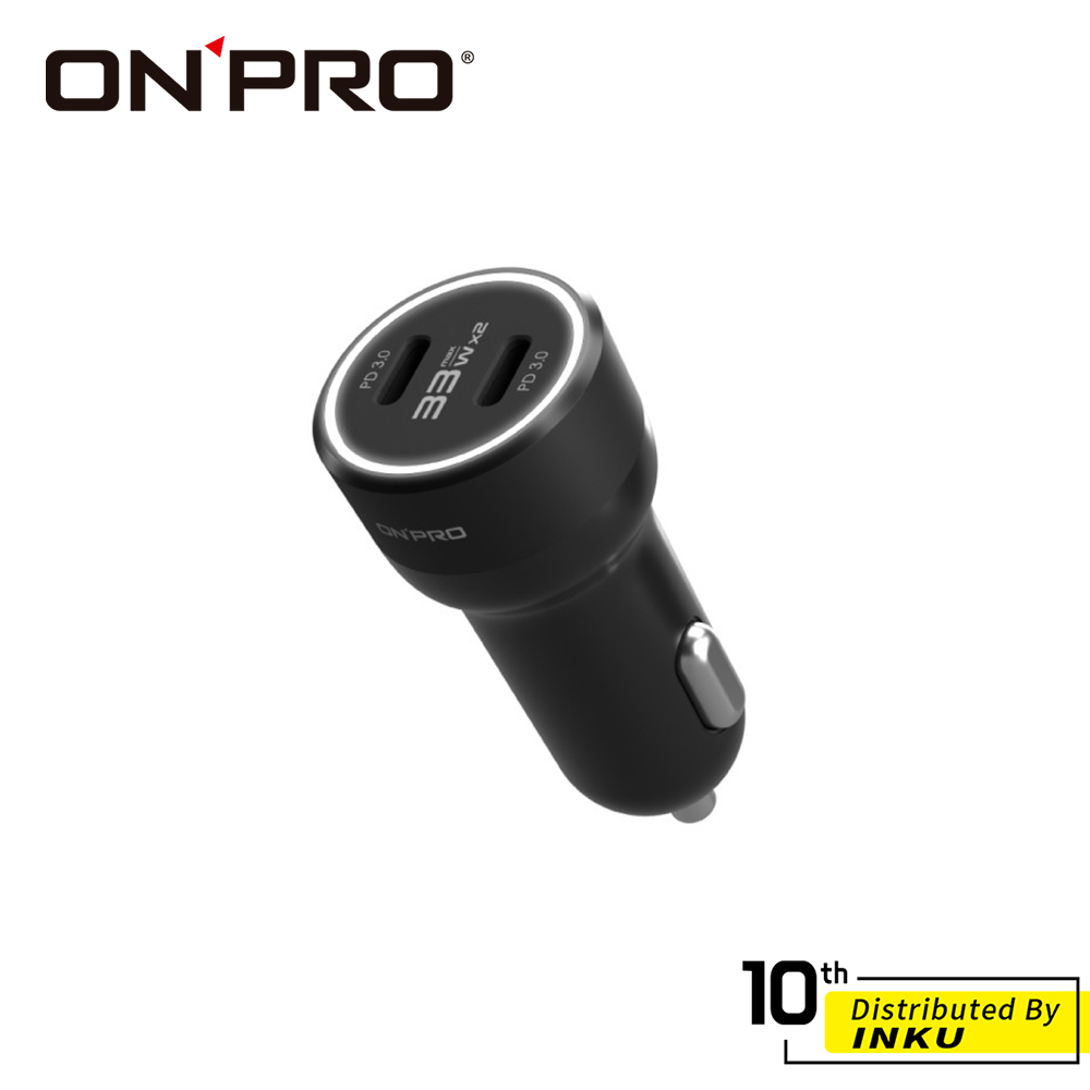 ONPRO GT-P66CC PD66W 雙USB-C PD車用快充+UC-MFIC2L 充電線 PD 蘋果線 1.2M