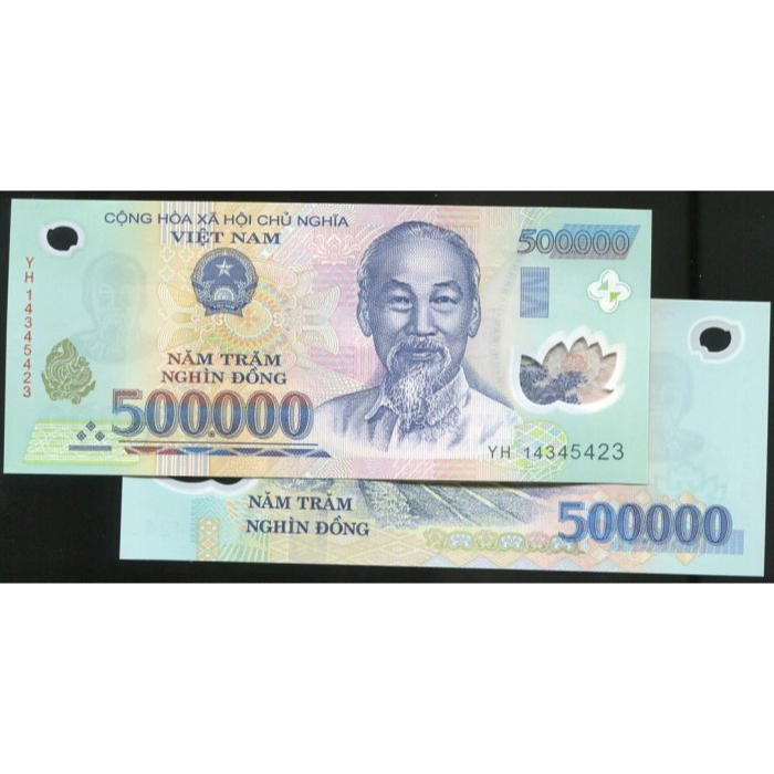 VIET NAM (越南塑膠鈔)， P124 ， 500000-D ， ND(2006) ,品相全新UNC