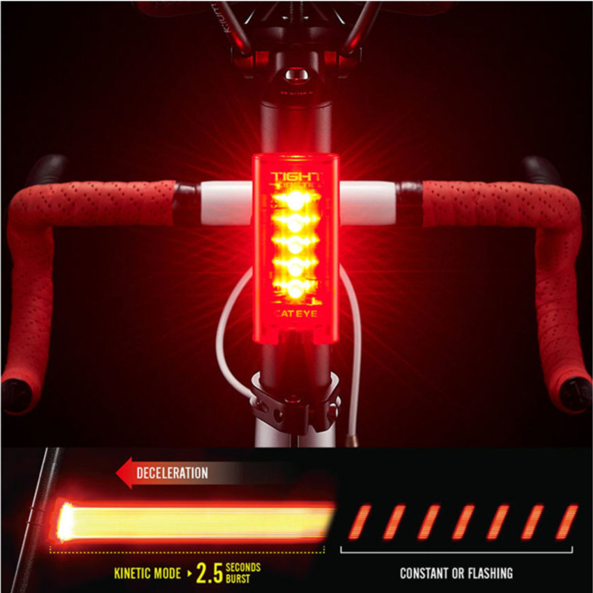 【樂活式單車館】CATEYE TIGHT KINETIC 動態智能感應安全警示燈 TL-LD180K 新品上市