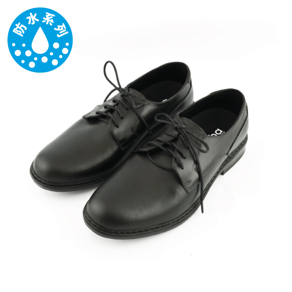 ARRIBA艾樂跑男鞋-防水系列素面學生皮鞋-黑(AB9035)