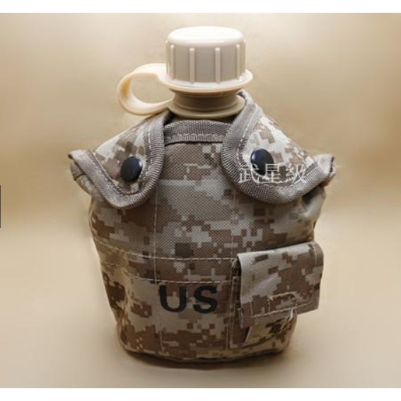 仙人掌小舖 美軍 US 水壺 一公升 數位沙漠 ( 軍人 士兵 WARGAME 鋼杯 軍用 水壺包 飯盒 生存遊戲
