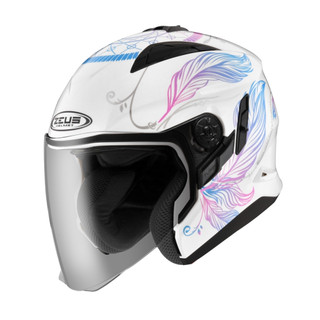 任我行騎士部品 ZEUS ZS-613B 613 3/4罩 半罩 內藏墨鏡 AJ32 白藍