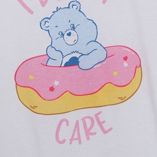 歐美care bears彩虹熊愛甜甜圈白色短袖薄棉T