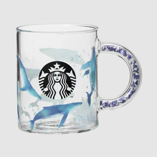 Starbucks官方正品！日本星巴克2023夏日藍色海洋系列 414ml藍鯨魚耐熱玻璃杯咖啡杯果汁珍奶茶奶昔茶水杯