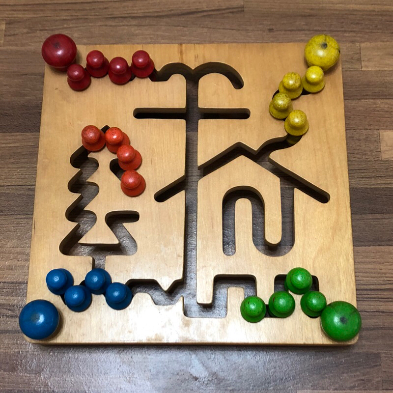 （二手） 台灣製 Child Friend 寶寶 五色 走珠 迷宮 木板 迷宮板 益智遊戲板 啟蒙玩具