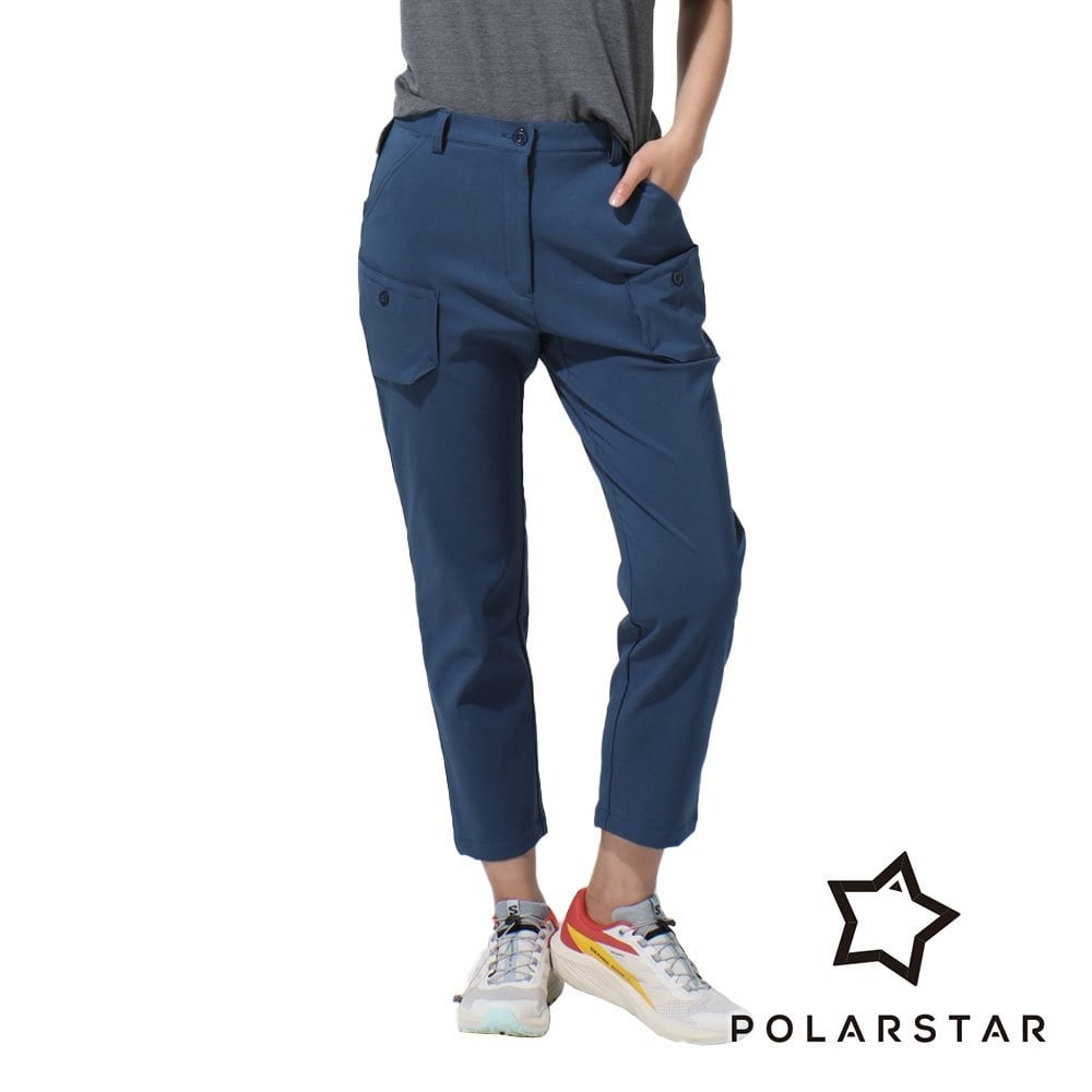 【PolarStar】女彈性工裝休閒長褲 『灰藍』P23852