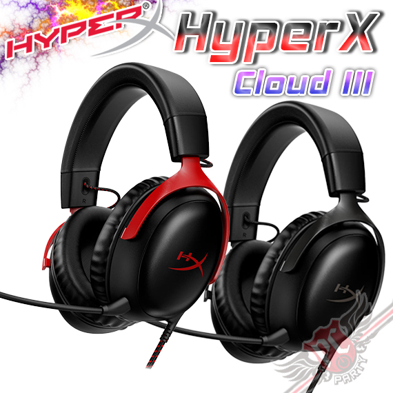 HyperX Cloud III 颶風3 有線電競耳機 黑色 727A8AA / 黑紅色 727A9AA PCPARTY