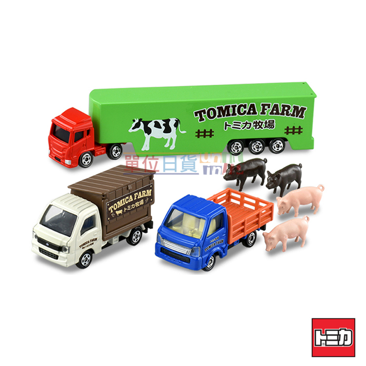 『 單位日貨 』日本正版 多美 TOMICA FARM 牧場組 豬車 載豬車 動物搬運車 長車 3台 盒裝組