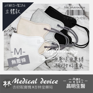 |杏府販賣機X杏林堂藥局| ▶昌明 守護天使 無壓條 M款 零觸感 莫蘭迪 3D 立體 另有加大款 醫用 醫療 口罩