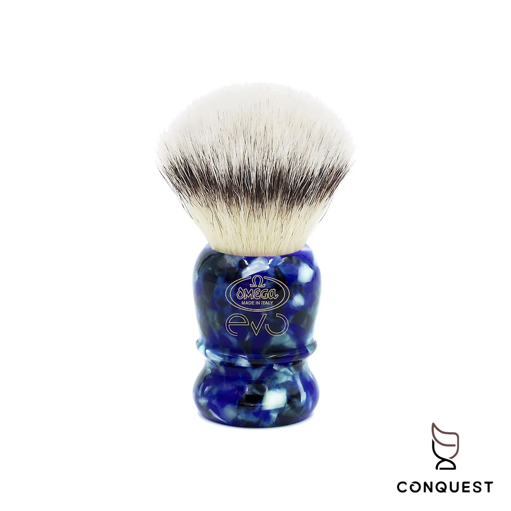 【CONQUEST】義大利 Omega EVO 2.0 E1892 shaving brush 高端刮鬍刷 寶石藍碎石