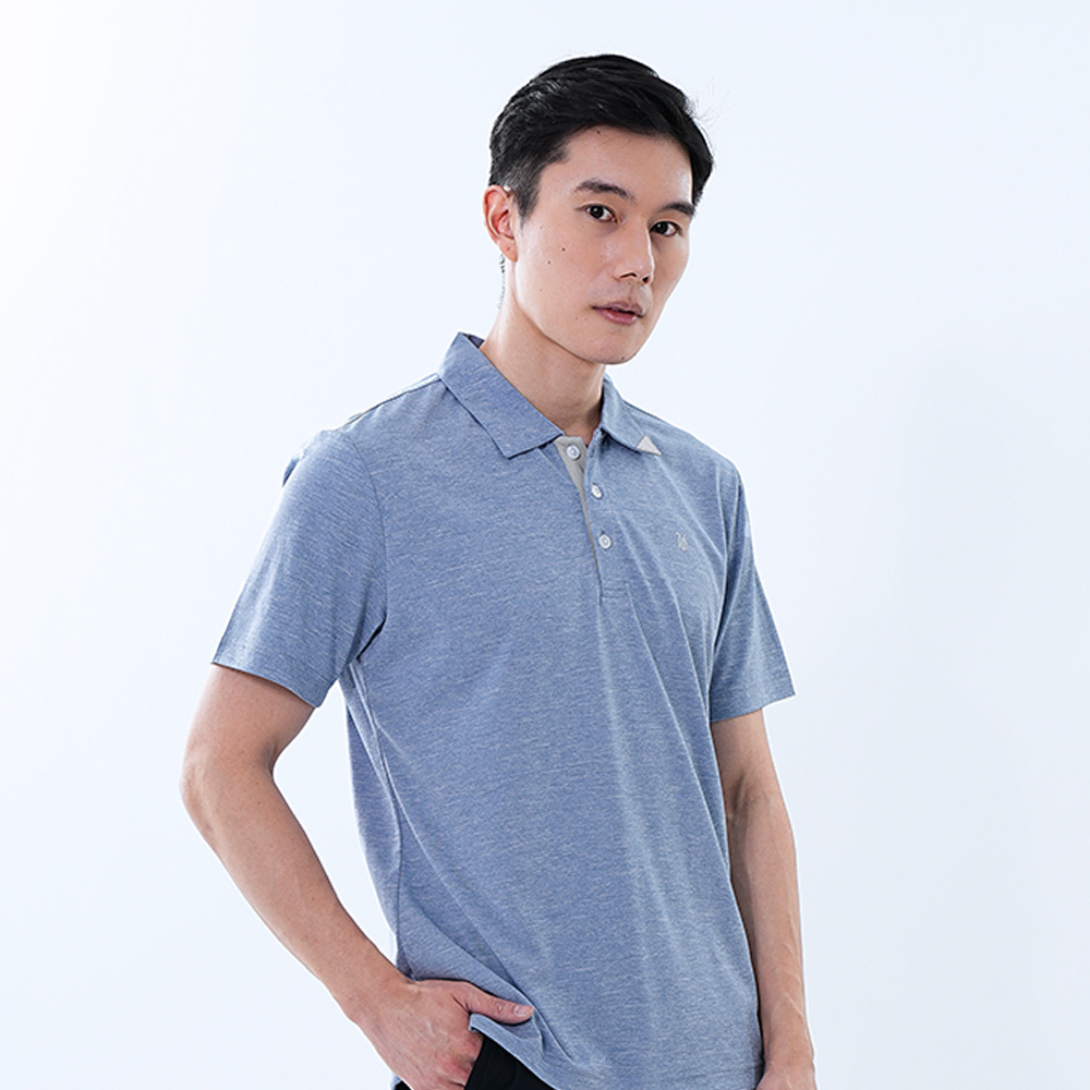 【遊遍天下】台灣現貨-MIT 男款抗UV吸濕排汗機能POLO衫 GS1025 / 藍灰