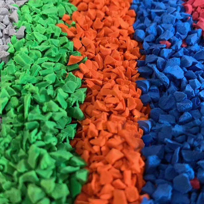 熱銷新品 epdm橡膠顆粒塑膠彩色室外地膠跑道幼兒園籃球場地坪地面地墊材料