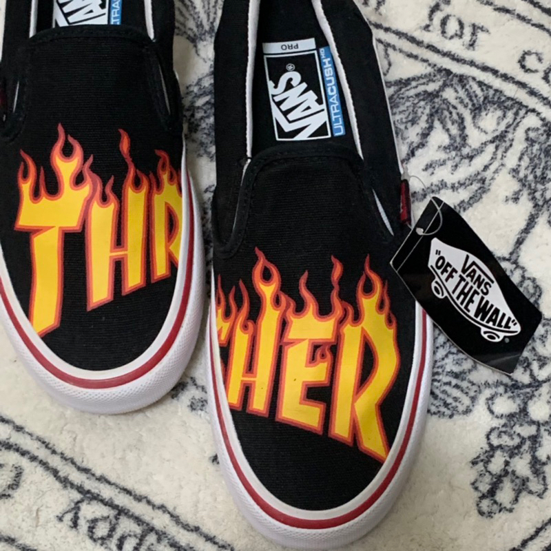 Thrasher x Vans限量 聯名 火焰 懶人鞋