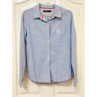 【上衣】HangTen 藍色細紋 長袖襯衫
