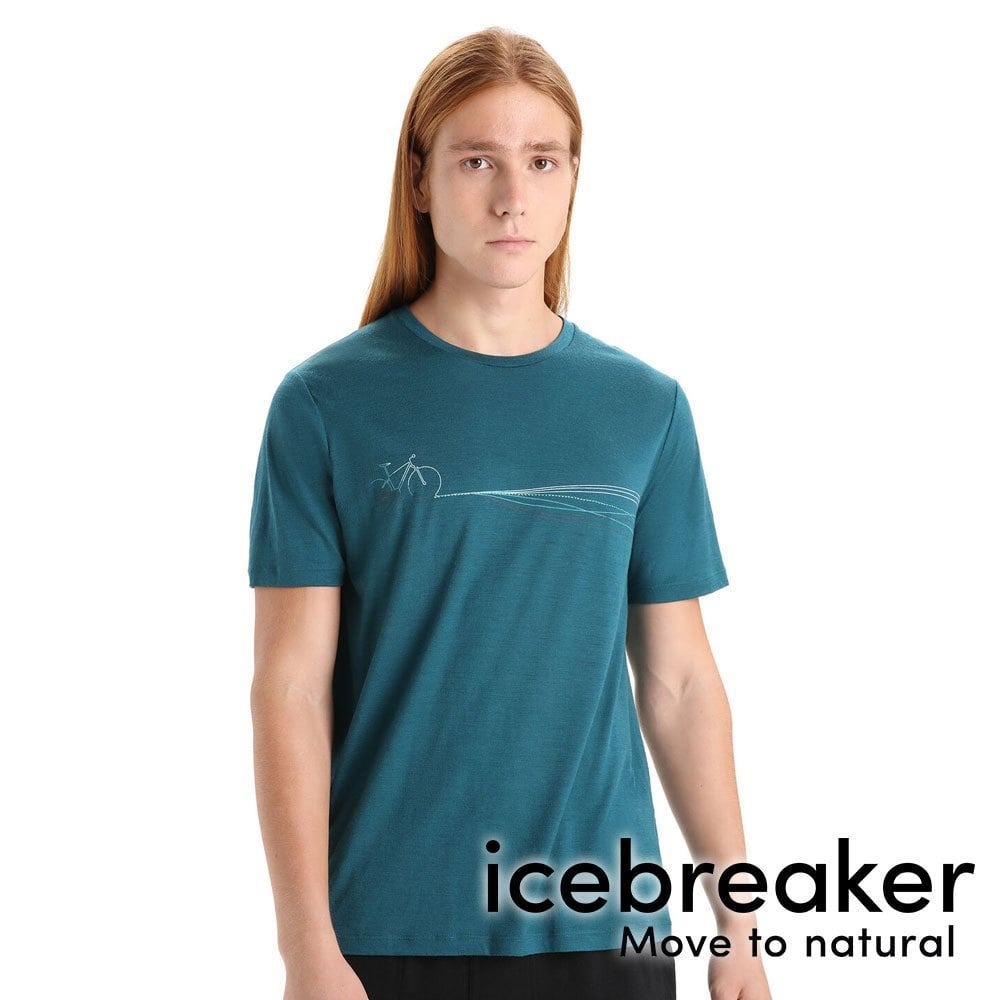 【icebreaker】Tech Lite II男羊毛圓領短袖上衣(單車旅途)『海藻綠』0A56N8