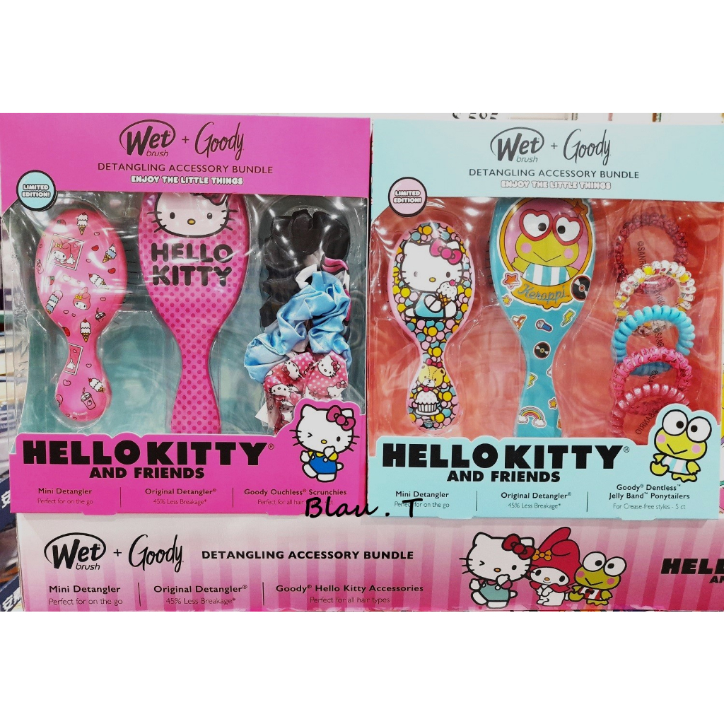 現貨🎶 Wet Brush 梳子髮飾組 Hello Kitty 美樂蒂 大眼蛙 好市多代購 COSTCO