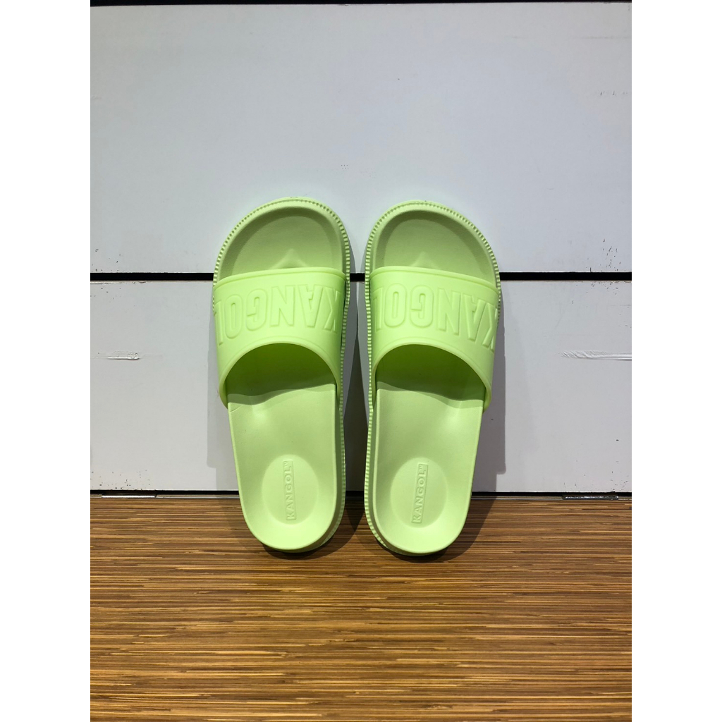 【清大億鴻】KANGOL 袋鼠 品牌Logo 防水 防滑 室內外拖鞋 綠色6355162171