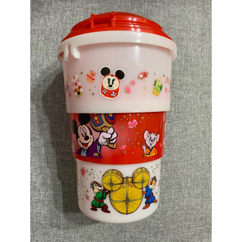 東京迪士尼樂園 Tokyo Disney Resort 2008 新年 鼠年 米奇 米妮 罐子 伸縮 爆米花桶