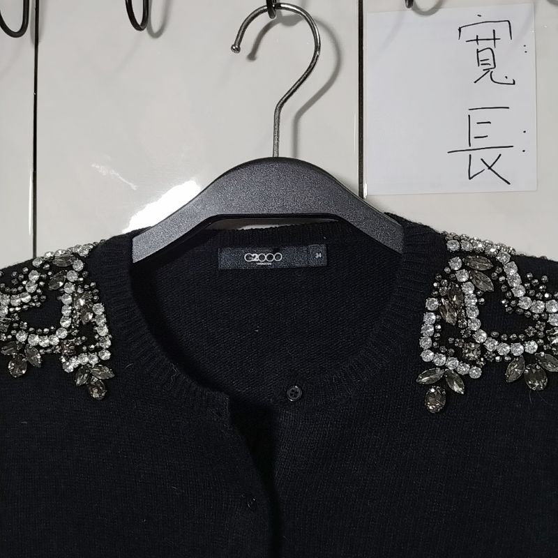 【G2000】黑色開襟羊毛上衣禮服 S.M尺碼 針織原價$3280 特價