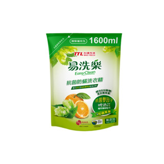 【臺酒TTL】易洗樂抗菌防蟎洗衣精補充包(1600ml)-單包