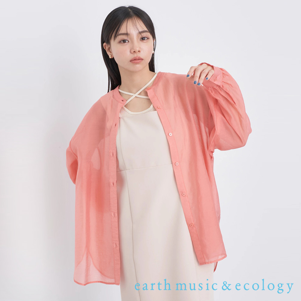 earth music&ecology 透明感落肩蓬袖剪裁襯衫(1N36L0A0200)
